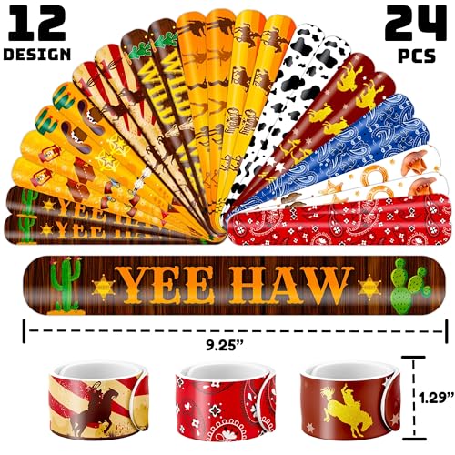 48-Piece Cowboy Party Favors Set - Tattoos & Slap Bracelets