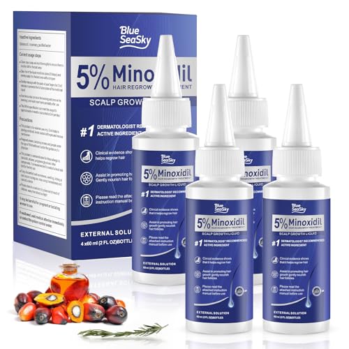 5% Minoxidil Hair Regrowth Serum for Men & Women - 4-Pack