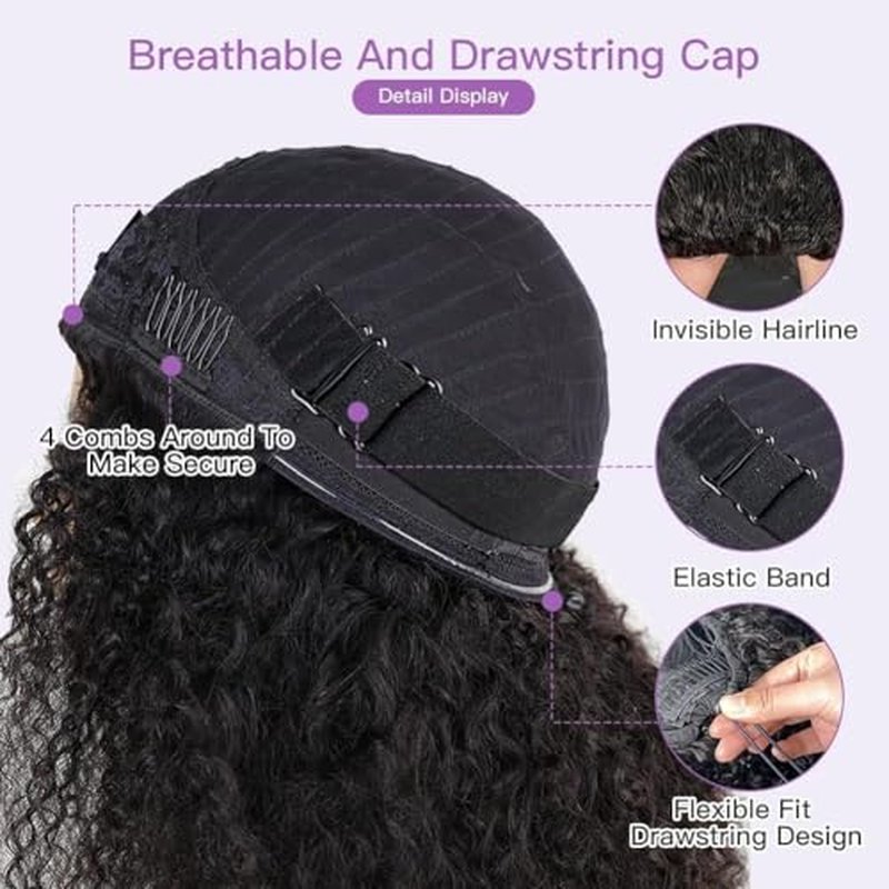 Ali Grace 16-Inch Kinky Curly Half Wig - 250% Density Human Hair