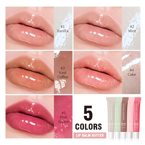 Glossy Butter Lip Balm Set - 5 Pack Ultra-Hydrating