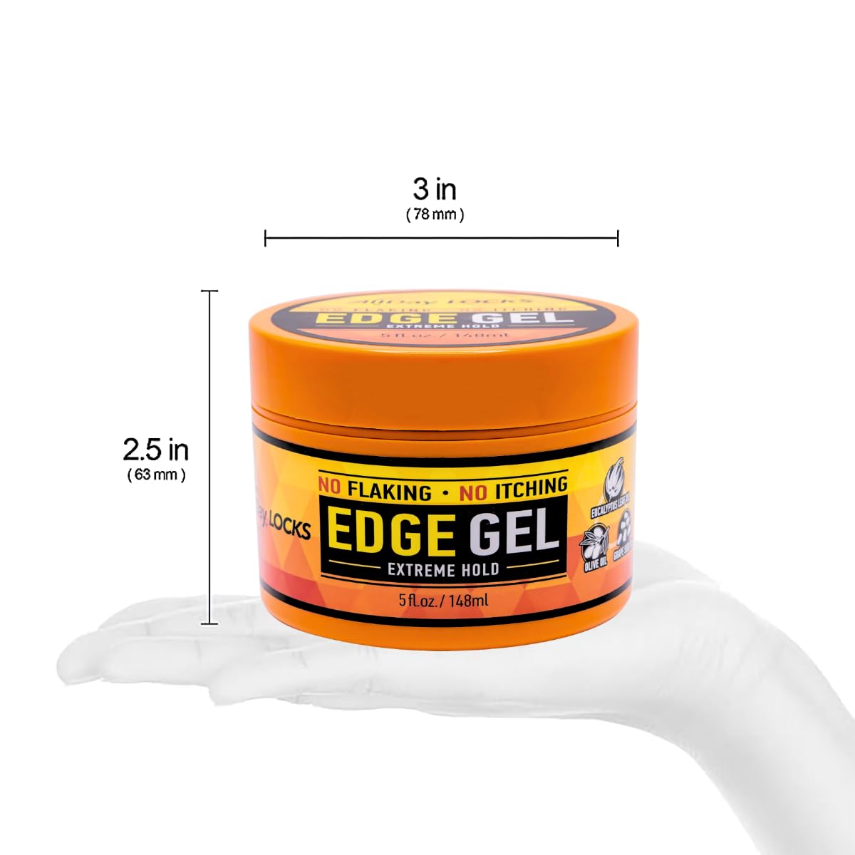 AllDay Locks Edge Gel | Extreme Hold Edge Control Gel | No Flaking, Itching, or Split Ends | Long Lasting Style for Braids, Locks, Twists, Cornrows | 5 oz