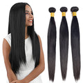 Brazilian Virgin Hair Bundles - Straight 18/20/22 Inch #1B - 3 Pack