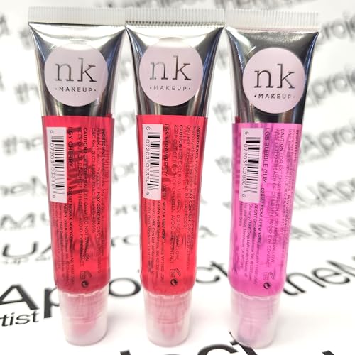 3-Pack Lip Gloss Bundle with Vitamin E - Cherry, Strawberry & Bubblegum