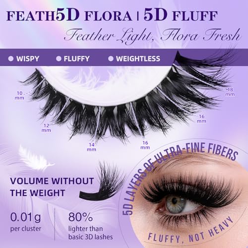 Feath5D Flora Wispy Lash Clusters Kit - C Curl 5D Fluffy