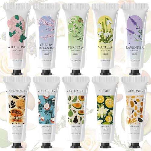 Spa Luxetique 10-Pack Travel Size Hand Cream Gift Set for Dry Hands