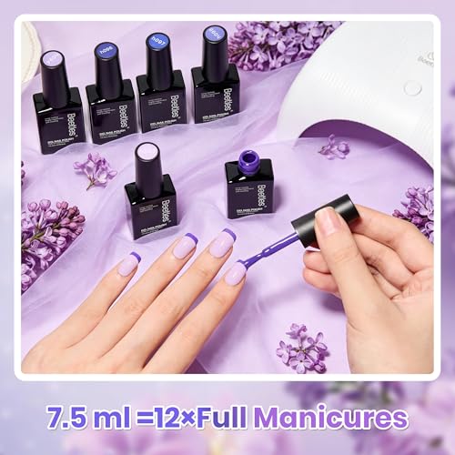 Beetles Purple Gel Nail Polish Set, and Dark Blue Gel,