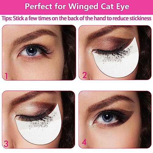 TailaiMei 120 Pcs Eyeshadow Shields, Eyeshadow Stencil for Prevent Makeup Residue, Lint Free Gel Pad for Eyeliner, Eyelash Extensions and Lip Makeup