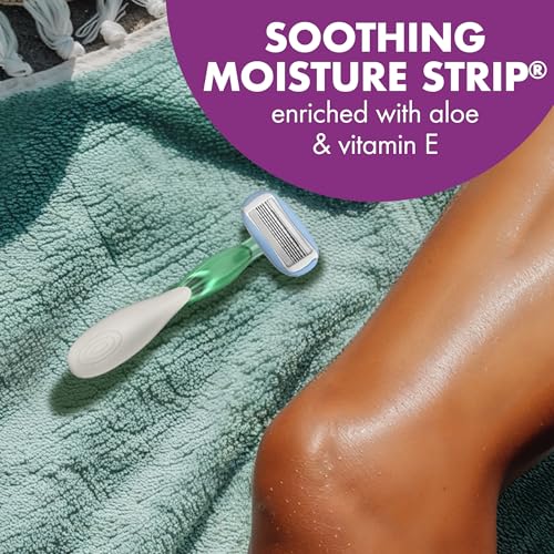 BIC Soleil 5 Sensitive Women's Disposable 5 Blade Razors, 360 Degree Moisture Strips and Pivoting Head, 5-Pack