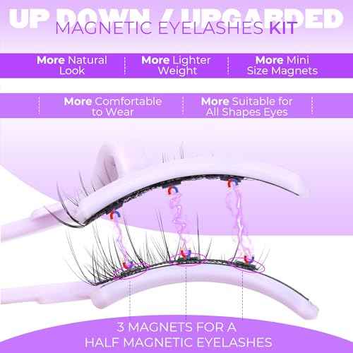 Cat Eye Magnetic Eyelashes Natural Look Wispy Magentic Lashes Reusable Magnetic Eyelashes with Applicator No Glue Needed Press on Magnetic Lashes by JIMIRE Quick to Wear by JIMIRE