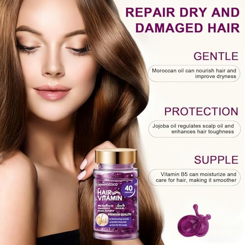 Hair Oil Capsules with Keratin & Argan Oil - 40 Pack