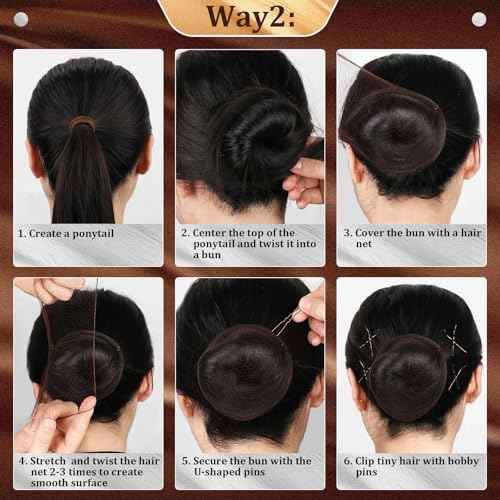 Dance Hair Accessories Kit, Dance Stuff with 100 U-shaped Pins, 50 Bobby Pins, 100 Elastic Rubber Bands, 8 Invisible Hair Nets,2 Hair Ties for Ballet Bun,Dance Competitions,Brown