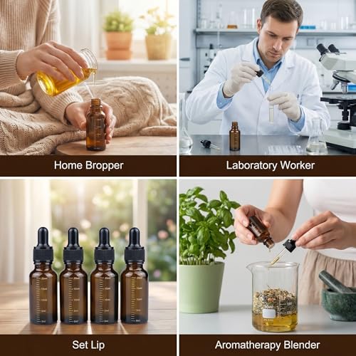 3Pk 10ml Amber Glass Dropper Bottles with Pipettes