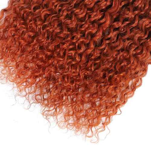 Ginger Orange Curly Human Hair Bundles Color 350 Human Hair Bundles Ginger Kinky Curly Bundles Double Weft Brazilian Remy Hair Wet and Wavy Bundles Silky and Soft for Black Women 10 10 10 Inch