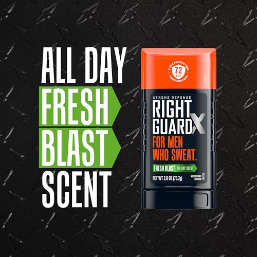 Right Guard Xtreme Defense Antiperspirant Deodorant, 72-Hour Odor Control, 2.6 oz (4 Pack)