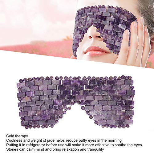 Jade Eye Mask, Jade Stones Cooling Sleeping Eye Mask, Cold Eye Covers for Relief Eye Fatigue (Amethyst)