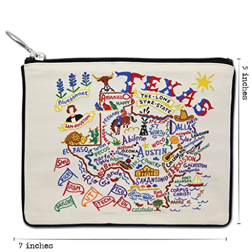 Catstudio Natural Texas Zipper Pouch Purse | Holds Your Phone, Coins, Makeup, Dog Treats, & Tech Tools