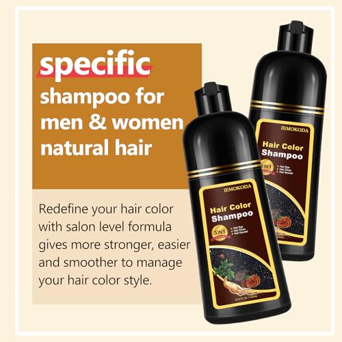Fedulili Dark Red Wine Hair Dye Shampoo for Gray Hair, 17.5 Fl Oz, Natural Color, Salon & Home Use, Dark Wine Red Variation