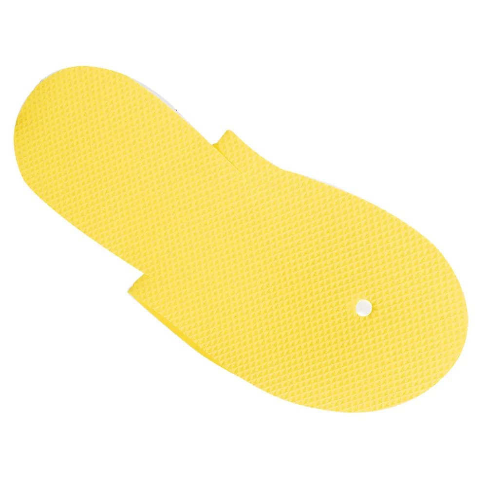 ForPro Comfy Thong Slippers Sunshine Yellow, Disposable Foam Pedicure Slippers for nail salons & Spas, 12Count