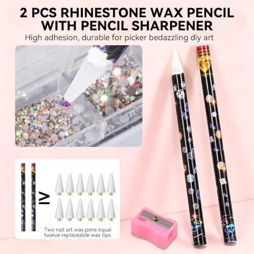 9 PCS Rhinestone Picker Tool Set with Wax Pen & Tweezers