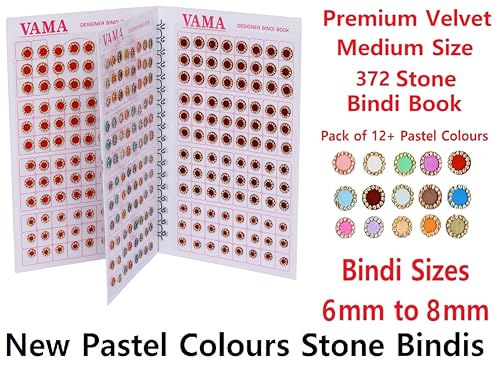 VAMA 372 Multicolor Stone Bindis Booklet with Mirror