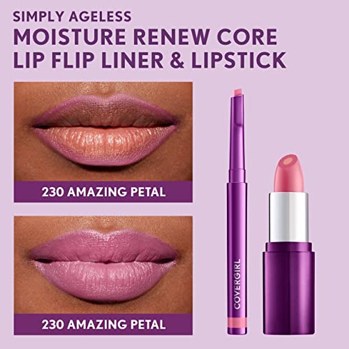 COVERGIRL Simply Ageless Lip Flip Liner, Amazing Petal, Pack of 1