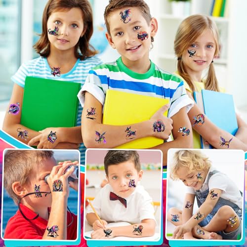 Konsait 60Pcs Mechanical Animal Temporary Tattoos for Kids & Adults