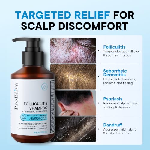 ProBliva Folliculitis Shampoo – Medicated Antifungal & Exfoliating, 10 fl oz