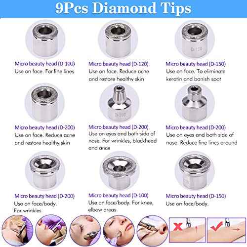Beauty Star Diamond Microdermabrasion Machine with Spray Gun, Professional Home Use Facial Beauty Salon Equipment Strong Suction Power 65-68cmhg
