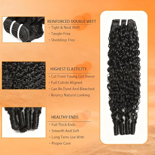 Burmese Curly Human Hair Bundles 3C4A - 12A Double Weft, Natural Color