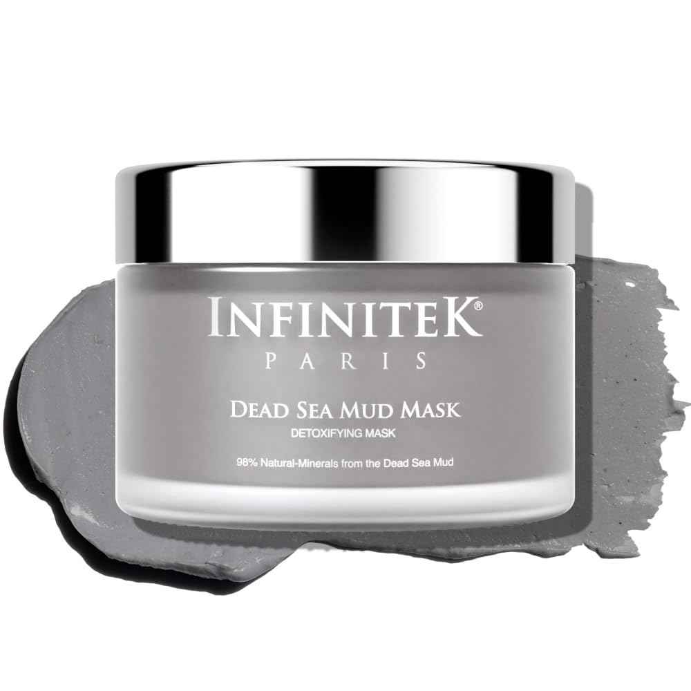 Infinitek Paris Dead Sea Mud Mask 6.34 Fl Oz - Face Mask for Acne Treatment, Blackhead Remover, Antioxidant Pore Cleaner