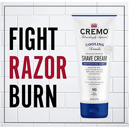 Cremo Barber Grade Cooling Shave Cream, Astonishingly Superior Ultra-Slick Shaving Cream Fights Nicks, Cuts And Razor Burn, 6 Fl Oz, WHITE & Astonishingly Superior Razor Refills,