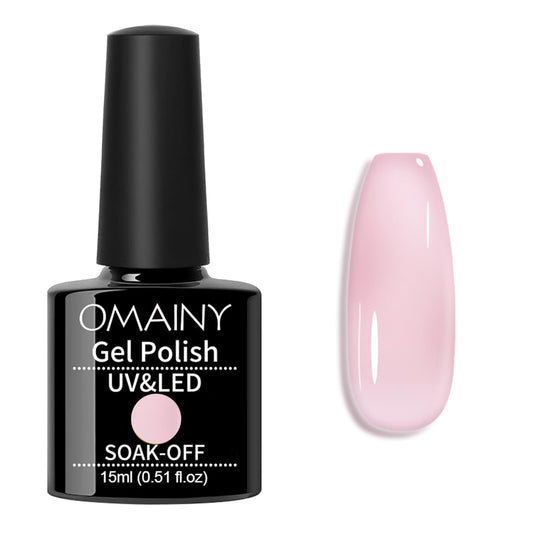 Omainy Jelly Gel Nail Polish,Translucent Gel Nail Polish,Crystal Jelly Gel Nail Polish,Sheer Gel Nail Polish,Soak Off UV LED Nail Art