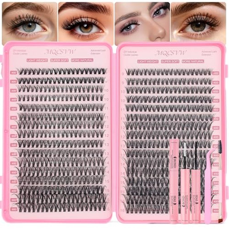 30D 40D Lash Clusters Kit - 640Pcs Natural Wispy Eyelashes