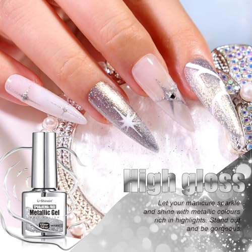 Metallic Gel Nail Polish - Silver Mirror 5ml HEMA Free