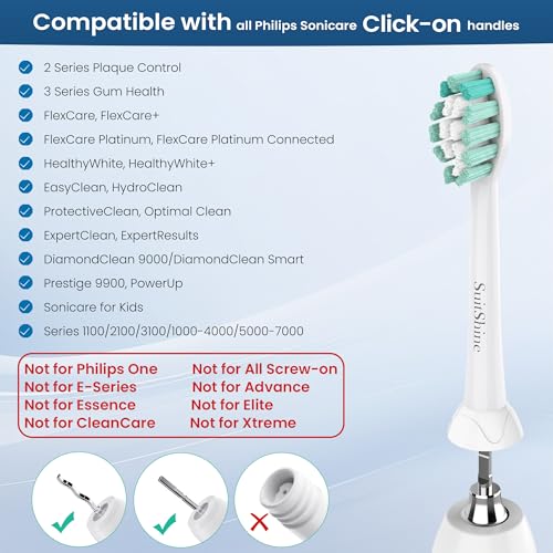 Sonicare Replacement Toothbrush Heads - 8 Pack Compatible