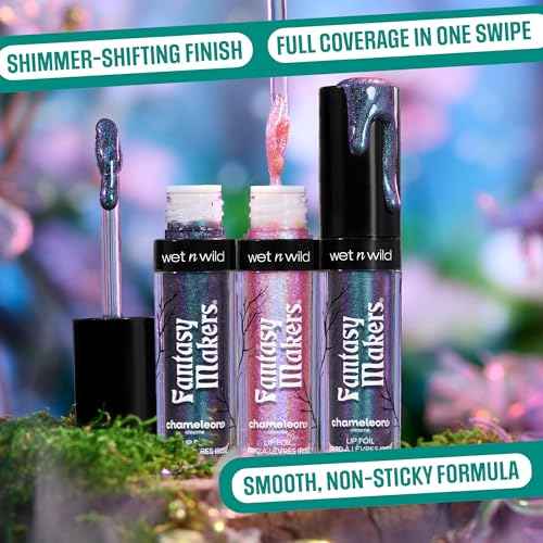 wet n wild Halloween Fantasy Makers Chameleon Chrome Lip Foil, Intense Multi-Chrome Pigment, Mesmerizing Blendable Color Shift Foil Finish, Cruelty-Free - Serpent's Spell