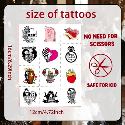 288 Piece Bride or Die Temporary Tattoos Bachelorette Party