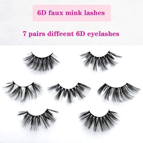Mikiwi 25mm Faux Mink Lashes - 6D Dramatic Fluffy (7 Pairs)