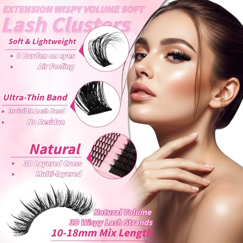 Wispy Cluster Lashes 290PCS - Spiky Volume Eyelash Extensions