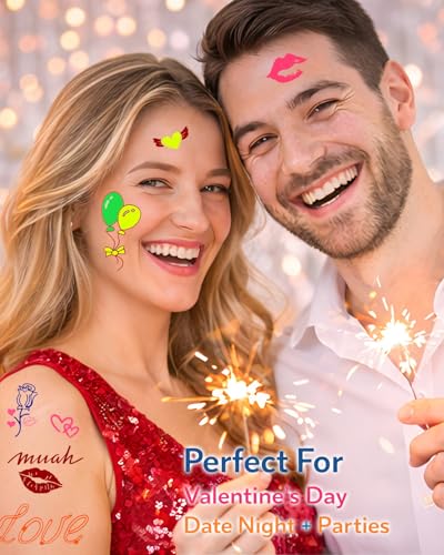 75 Love Temporary Tattoos - Waterproof Heart Rose Designs for Bachelorette Party