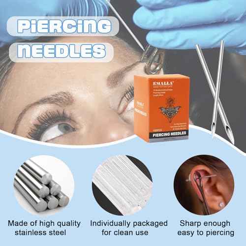 50pcs Piercing Needles Kit - 12G 14G 16G 18G 20G Mixed Gauges, 316L Stainless Steel Hollow Needles for Ear Nose Belly Button Jewelry Piercing