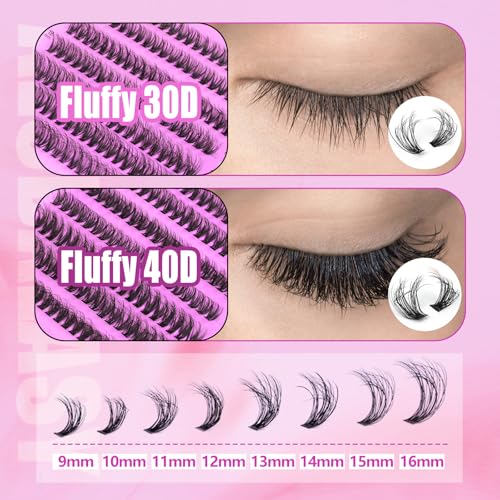 Lash Clusters Kit 280PCS DIY Fluffy Lashes 8-16mm D Curl