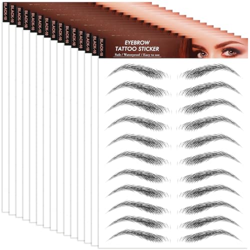 4D Waterproof Eyebrow Tattoo Stickers - 15 Sheets, 7-Day Wear