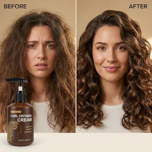 Adglamful Curl Defining Cream - Anti-Frizz Hydrating 8.81 fl oz