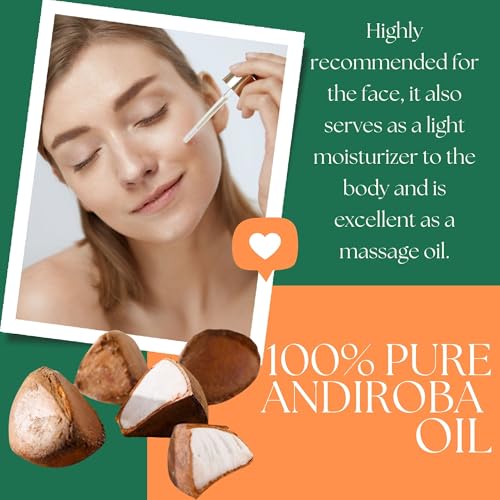 Best Nature's Cosmetics Andiroba Oil ? 100% Pure, Cold Pressed & Unrefined for Skin, Hair & Body ? Wild Harvested -1 fl oz / 30 ml