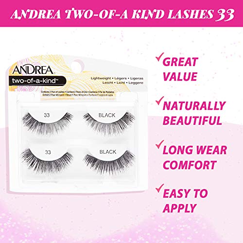 Andrea Two of a Kind False Lashes #33 Black, 2 Pack