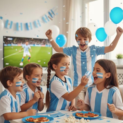 Threetols 3-in-1 Patriotic Face Paint Sticks - White & Light Blue