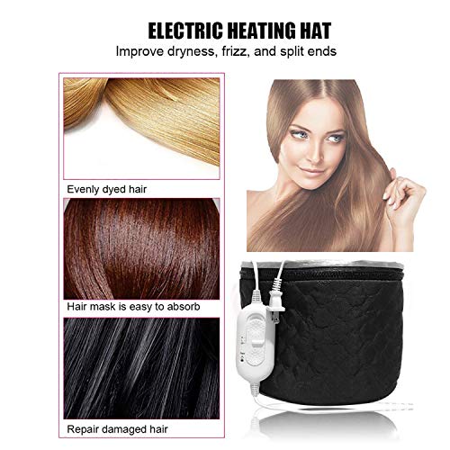 Electric Hair Steamer Cap, 110V Heat Treatment Hat with 3 Temperature Modes