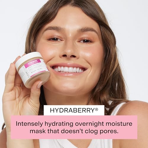 CLEARSTEM HYDRABERRY Hydrating Face Mask for Women - Night Mask for Sleeping for Women with Ceramides, Arnica & Magnesium PCA - Overnight Mask for Evening Hydration to Nourish & Protect Skin Barrier