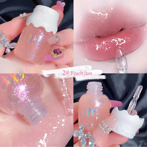 Shimmer Lip Gloss Set - 5 Colors Hydrating Lip Oil